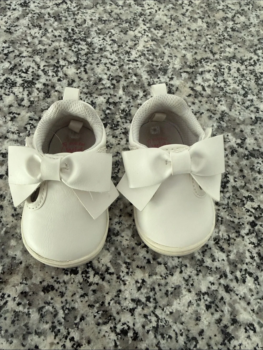 Stride Rite White Bow Front Baby Slip-On Shoes